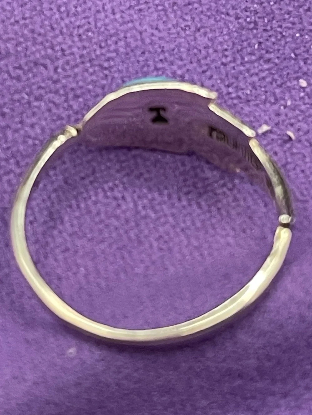 Vintage .925 Sterling silver dainty turquoise ring size 7